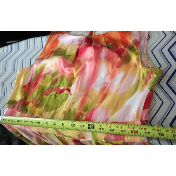 Jones New York Stretch Cotton Dress Floral Colorful Sheath Short Sleeveless 14 - Picture 6 of 7